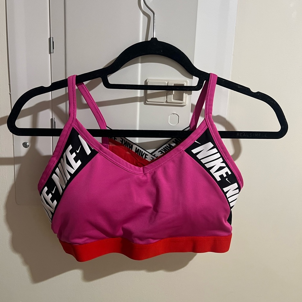 Nike Red and Pink Dri-FIT Sports Bra